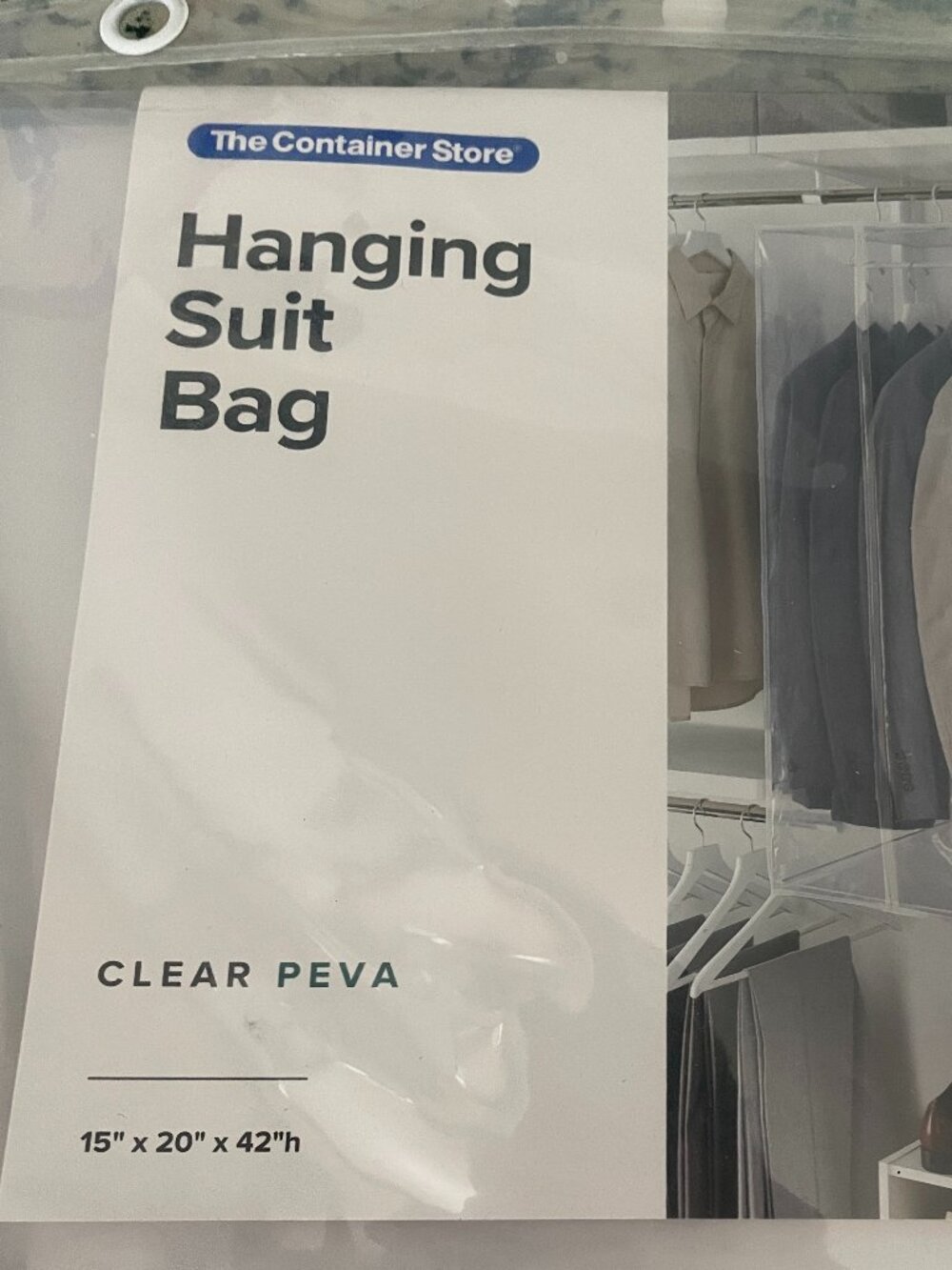 The Container Store Hanging Suit Bag Clear-NWT - Picture 4 of 4